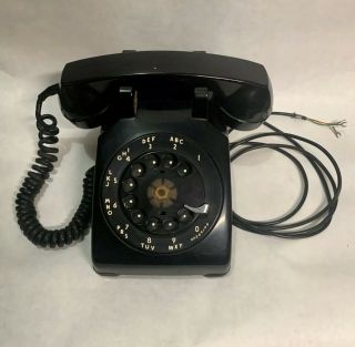 Vintage Black Rotary Desk Phone Western Electric Bell System 1950’s C/d 500