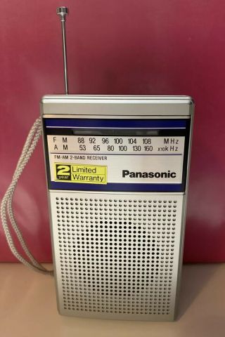 Panasonic Rf - 503 Transistor Portable Am/fm Radio With Case -.