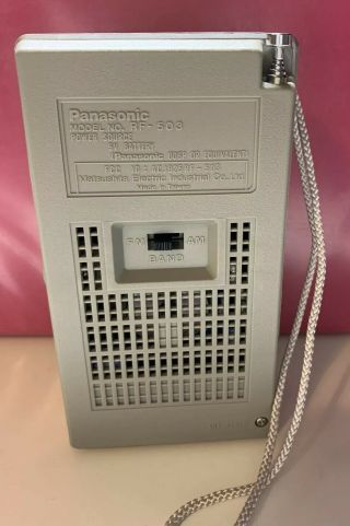 Panasonic RF - 503 Transistor Portable AM/FM Radio With Case -. 2