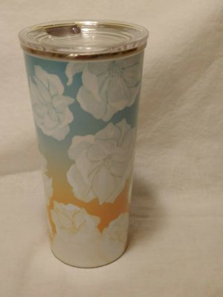 2019 STARBUCKS COLD/HOT CUP FLORAL BLUE WHITE YELLOW RAINBOW TRAVEL TUMBLER 2
