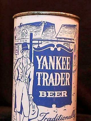 YANKEE TRADER BEER - MID 1950 ' S - 12OZ KEGLINED FLAT TOP CAN - INCREDIBLY 3