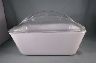 Vintage Westinghouse Refrigerator Dish,  White Milk Glass,  Dome Lid,  Casserole,  Bread