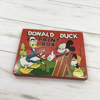 Vintage Disney Donald Duck Paint Box Empty Tin Transogram,  Inc