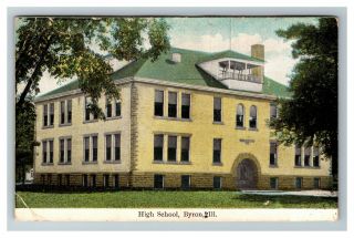 Byron Il,  High School,  Illinois,  C1916 Postcard P28