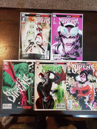 Gotham City Sirens 1 - 5 Nm 1st Prints Harley Quinn Catwoman Poison Ivy Batman Dc