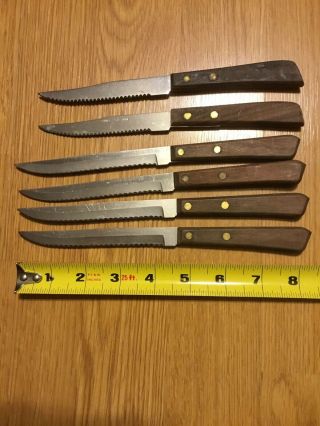 4 Pc Vintage Town & Country Steak Knife Set,  2 Extra Stainless Steel Knives