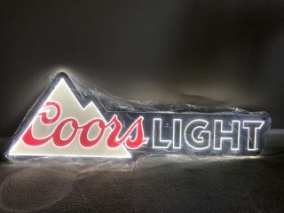 Coors Light Rocky Mountains Led Logo Beer Sign 39x13” Still In The Plastic
