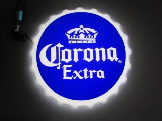(l@@k) Corona Beer Light Up Led Bottle Cap Sign Game Room Man Cave Rare