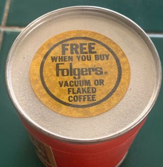 VINTAGE FOLGERS COFFEE PUZZLE IN CARDBOARD CAN 3.  5” 3