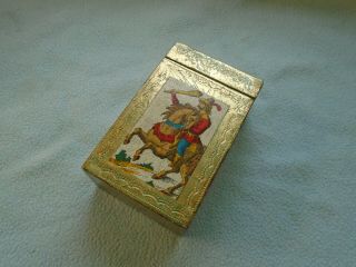 Vintage Italian Made Gilded Tarot Cards Box With Hand Tinted Tarot Cards