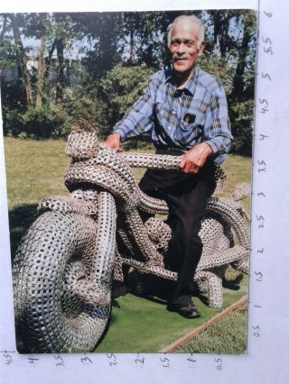 Postcard Herman Divers Posing On His Pull - Tab Motorcycle