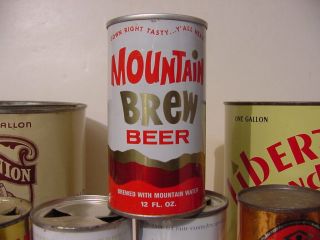 Mountain Brew Cumberland Maryland Md Ring Pull Tab Empty Beer Can Bottom Opened.