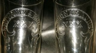 Pair Anthony & Kuhn ' s XXX Brewing Embossed Stemmed Beer Glass pre - prohibition 2