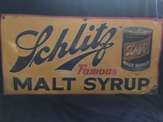 Schlitz Tin - Famous Malt Syrup