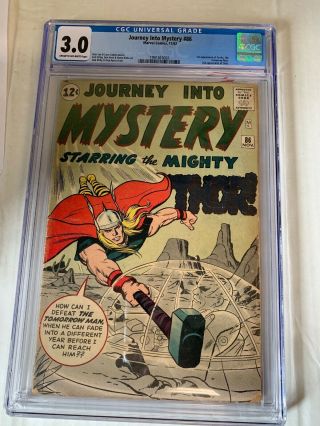 Journey Into Mystery 86 Cgc 3.  0 - Thor - Marvel 1962