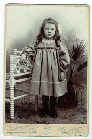 Victorian Cabinet Photo Small Girl Standing Worcester Photographer