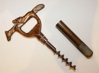 Corkscrew - Brass Pocket With Cap Lifter,  Jockey Design