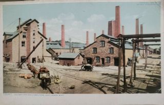 Lake Linden Michigan Calumet & Hecla Smelters Mill Mine Copper Keweenaw Postcard