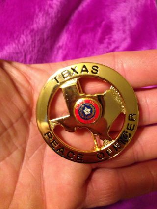 Vintage Obsolete State of Texas Peace Officer Badge 2 