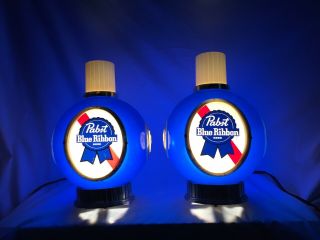 Vintage Pair “pabst Blue Ribbon Beer” Wall Sconce Bar Sign Light