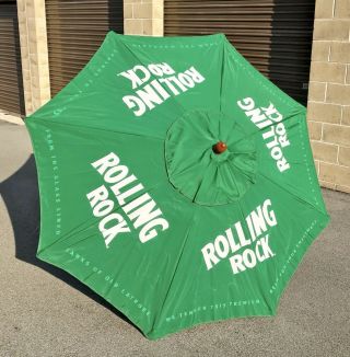 Rolling Rock Beer Cloth Market Style Patio Umbrella 7’ Tall - Brand