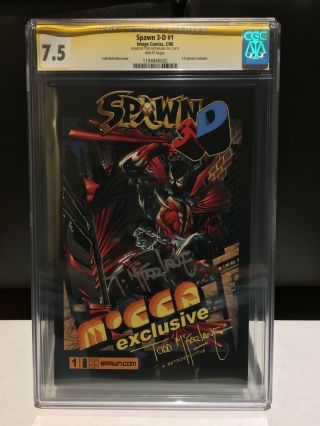 Spawn 1 3d Mocca Exclusive - Cgc 7.  5 (vf) - Signed By Todd Mcfarlane - Rare