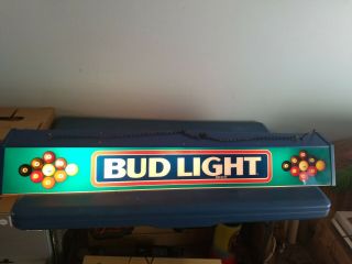 (l@@k) Bud Light Pool Table Light Up Sign Bar Game Room Anheuser Busch