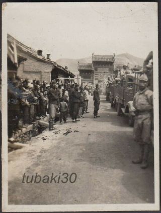 F27 China Inner Mongolian Japan Army Convoy 1930s Photo Tracks In Castle Street