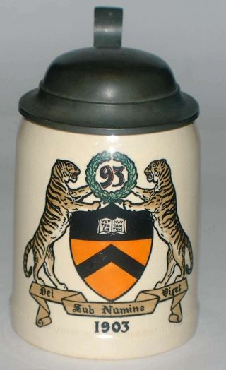 . 4 Liter Mettlach Stein 1526 " Princeton University " 1903
