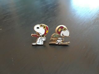 Vintage Aviva Snoopy Flying Ace Mini Pins (0911)