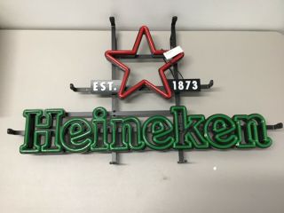 Heineken Red Star Logo Led Opti Neon Beer Sign 30x18 - Brand Rare