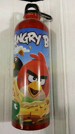 Angry Birds Classic 24 Oz Aluminum Water Bottle With Clip Backpack 100