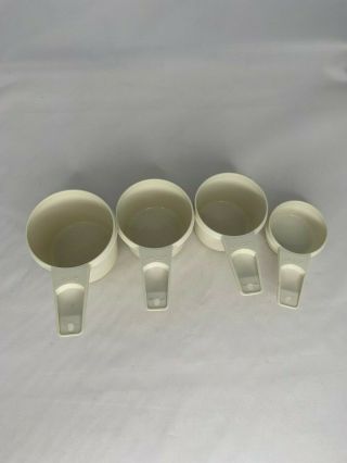 Tupperware Measuring Cups White 1/4 2/3 3/4 1 Cup Vintage Set 4