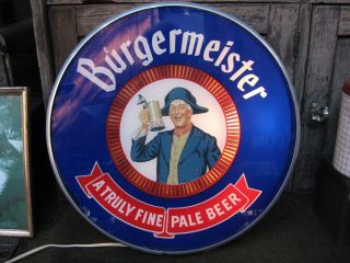 Burgermeister Beer Motion Light,  Spinner Sign.  1950s.  /