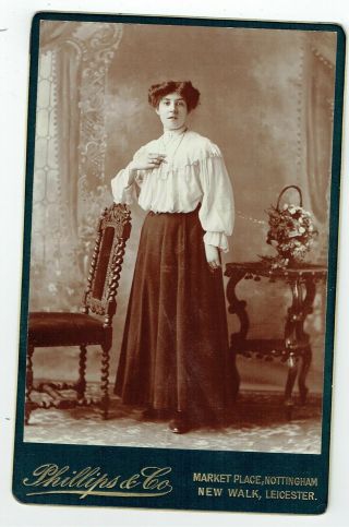 Victorian Cabinet Photo Young Woman Standing Nottingham Leicester Photographer