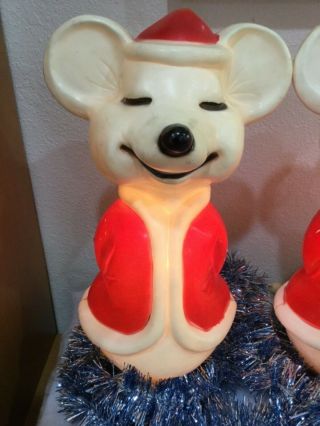 Vintage Santa Mouse Blow Mold Christmas Union Products 15 Inches Rare Retro (3) 2