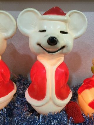 Vintage Santa Mouse Blow Mold Christmas Union Products 15 Inches Rare Retro (3) 3
