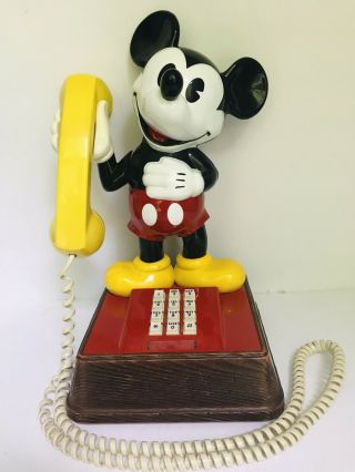 Mickey Mouse Push Button Phone 1976 Great