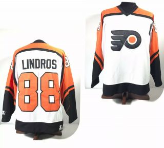 Vintage Eric Lindros 88 Philadelphia Flyers Starter Nhl Hockey Jersey Xl Read