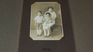 S191019 1910s Chinese Antique Photo Mother & Children W Boy Baby Shanghai China
