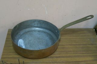 Vintage Antique Design Research Made In France Copper Pan 9.  5 "