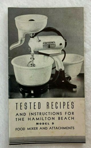1936 Hamilton Beach Model D Mixer Instructions & Recipe Booklet