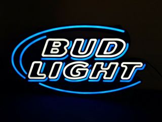 Bud Light Beer Led Light Up Bar Sign Game Room Man Cave Anheuser Busch Bud