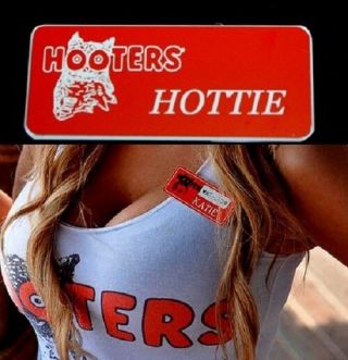 Hooters Uniform Hottie Name Tag Nametag Waitress Bartender Badge Pin