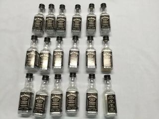 Jack Daniels 50ml Mini Plastic Bottles.  Set Of 18 Empty Bottles