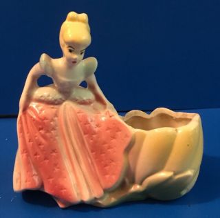 Vintage Walt Disney Prod.  Cinderella Ceramic Planter No Chips Or Cracks - Great Co