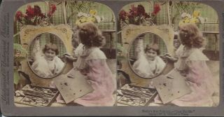 Stereoviews Hand Tinted Girl Painting A Portrait