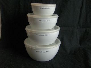Kitchenaid Prep Bowl Set 4 Nesting Bowls W/ Lids Kitchen Aid Light Weight Sturdy