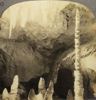 Keystone Stereoview Totem Pole In The Big Room From Rare Carlsbad Caverns Set Lc