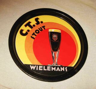 C1930s Or Earlier Wielemans C.  T.  S.  Stout Ale 4 Color Porcelain Beer Tray